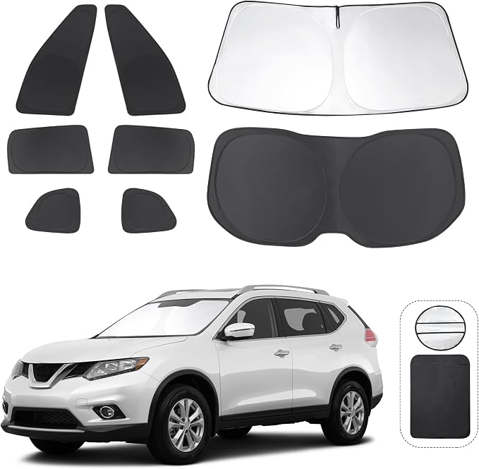 TINGLU Window Shades for Nissan Rogue 2014-2020 Accessories Full Windows Rear by TINGLU