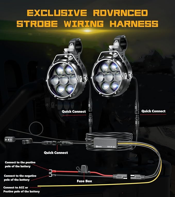 Kewig 4.5 Inch Motorcycle Auxiliary LED Fog Light 90W Amber White Driving - Image 3