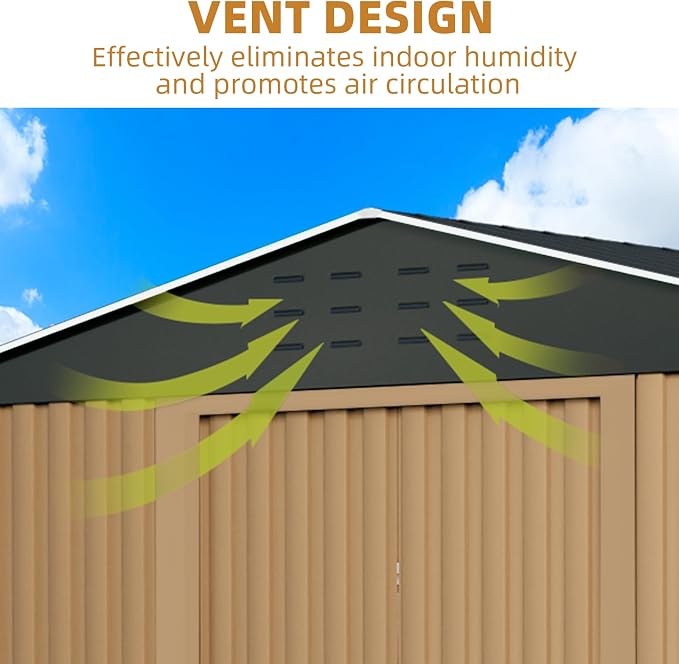 Outdoor Storage Shed, 8x12 FT Metal Garden Shed - Image 4