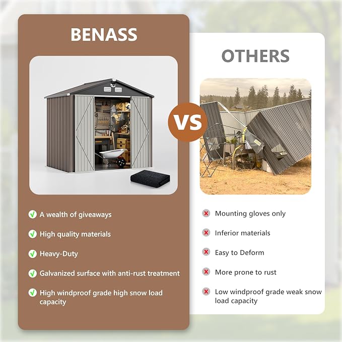 Outdoor Storage Shed 10x8 FT, Metal Tool Sheds, Waterproof Outside Storage Shed - Image 5