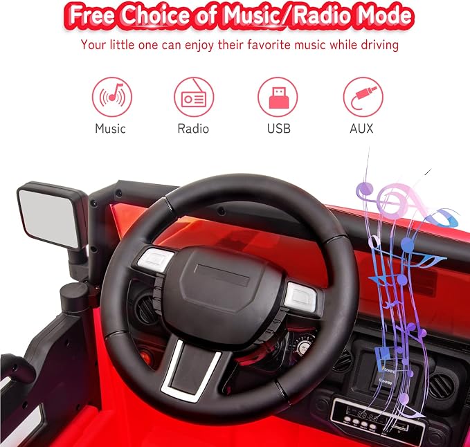 JOYMOR Ride on Truck with Remote Control, 4 Wheels 12V Battery Powered Kids Car - Image 5