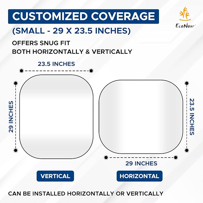 EcoNour 2 Piece Sunshade for Car Windshield | Durable 240T Polyester Car - Image 5