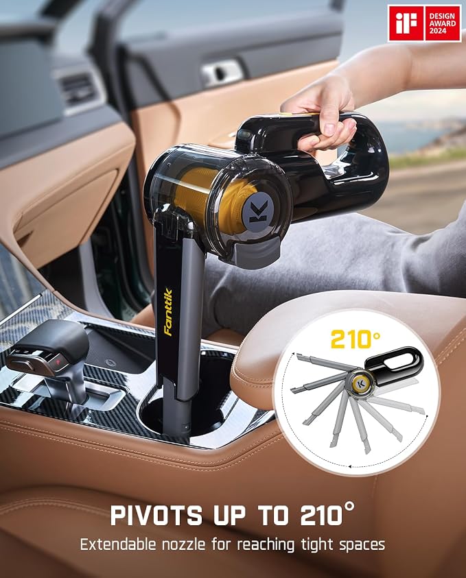 Fanttik Fold V10 APEX Pivot Cordless Car Vacuum, 17000Pa Handheld Vacuum - Image 2