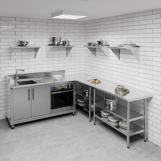 AmGood 24" Long X 14" Deep Stainless Steel Wall Shelf | NSF Certified | - Image 2