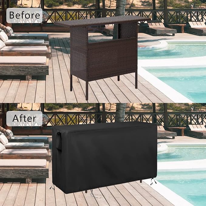 Kingling Outdoor Table Cover for Outdoor Bar Table, 55 Inch Waterproof Patio - Image 2