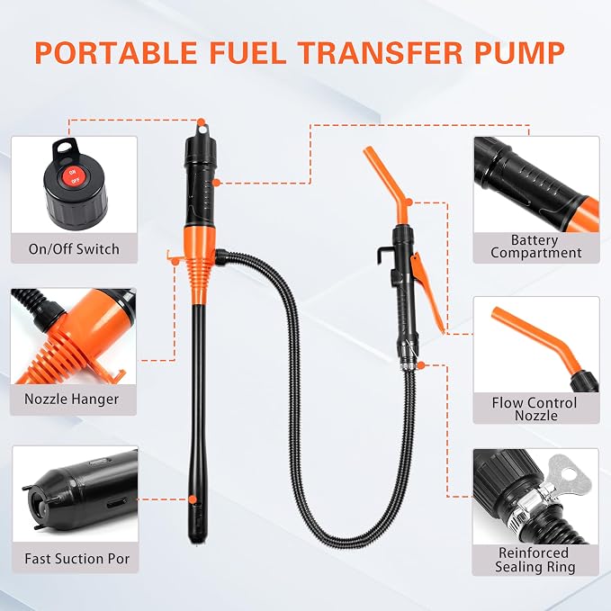 Portable Power Battery Pump, Battery Powered Siphon Fuel Transfer Pump - Image 3