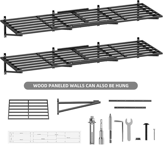 2-Pack 2x6 Ft Garage Wall Shelving Garage Shelving Wall Mounted Garage Wall - Image 3