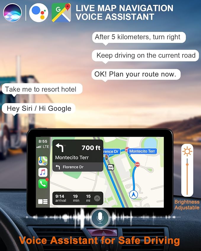 Compatible Wireless Apple CarPlay Android Auto Screen - Image 3
