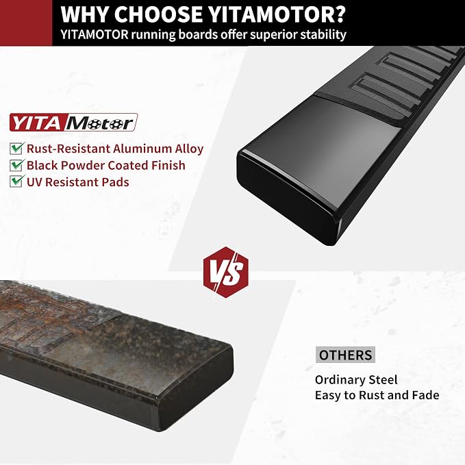 YITAMOTOR Running Boards 6 inches OE Style Aluminum Side Steps, Nerf Bars - Image 3