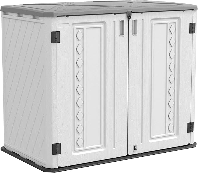 HOMSPARK Storage Shed Weather Resistance, Outdoor Storage Cabinet by HOMSPARK