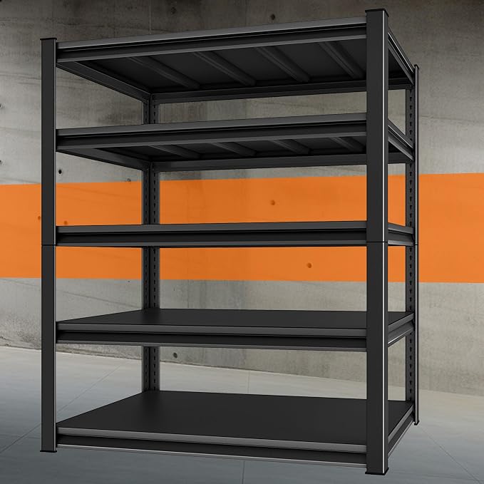 Heavy Duty Shelves, 5-Tier Metal Shelves, 3000LBS Loads, Adjustable, by Huhaneon