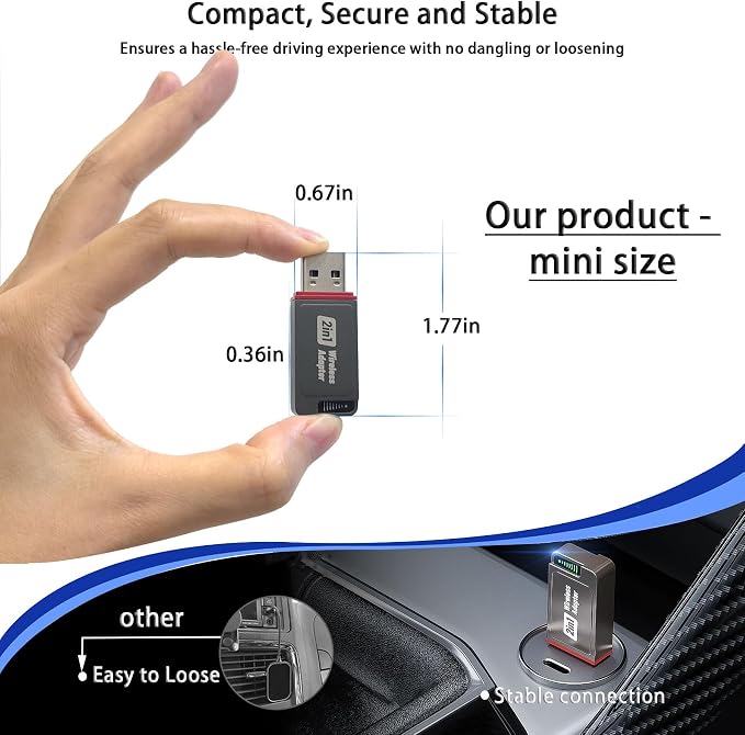 2-in-1 Wireless CarPlay Adapter - Image 2