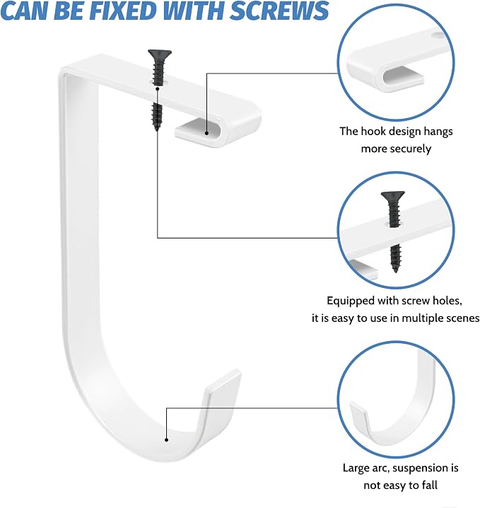 4-Pack Heavy Duty Add-On Flat Hook Accessory - Image 5