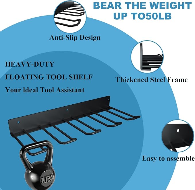Electric Drill Storage Rack, Holds 4 Drills, Compact Storage - Image 4