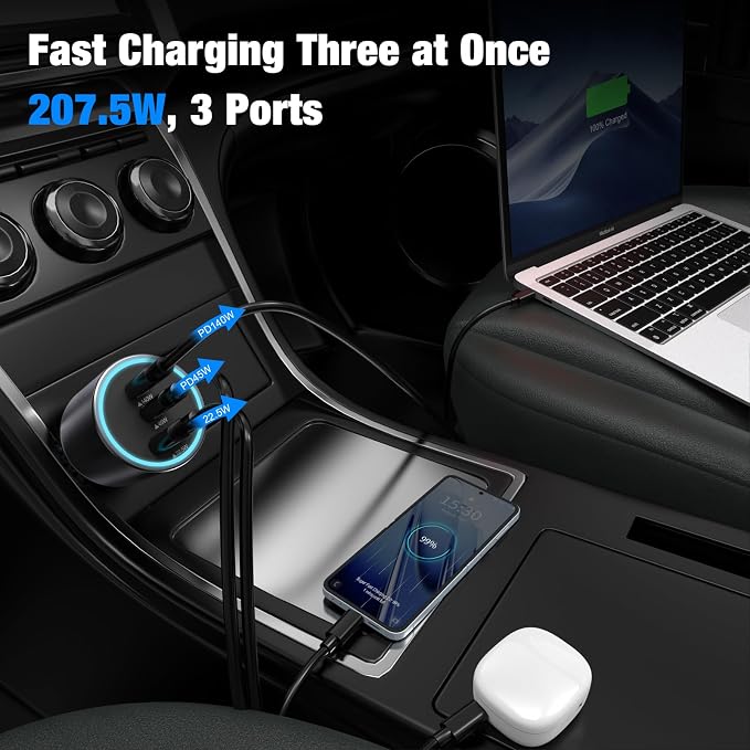 140W USB C Car Charger, Super Fast Charging - Image 4