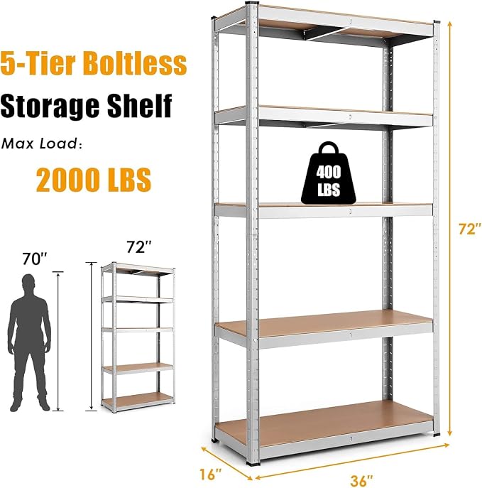 ERGOMASTER 5 Tiers Steel Shelves - Image 3