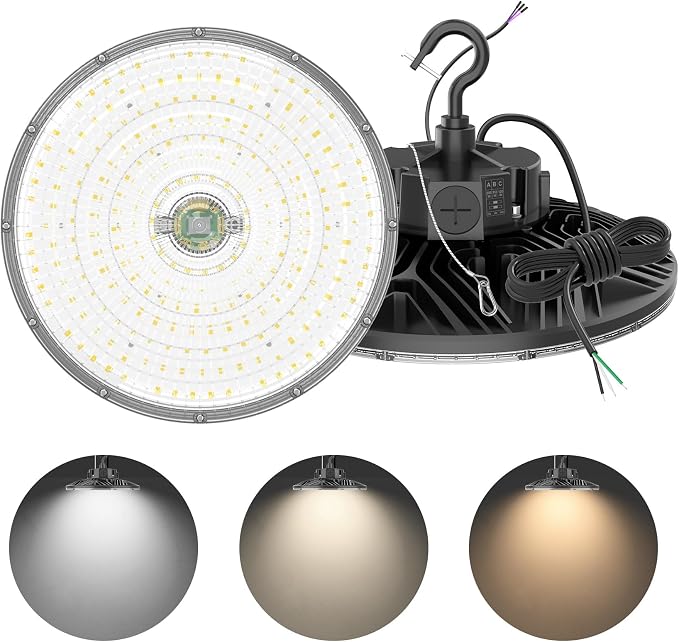 480V UFO LED High Bay Light 200W 150W 120W Adjustable, UL DLC Listed Dimmable by YELLORE-Professionalledlightsmanufacturerspecializingincommercialandindustriallighting
