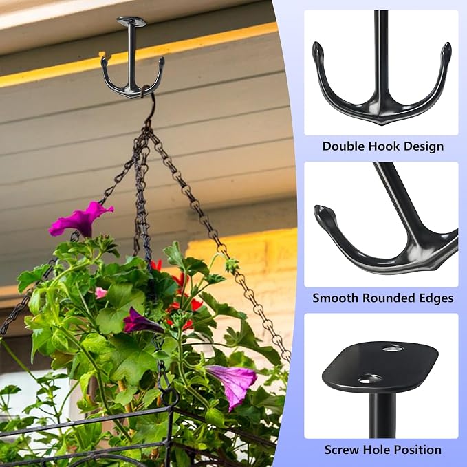 Anchor Two Prong Ceiling Hook for Closet Top Bathroom Kitchen Cabinet Garage - Image 3