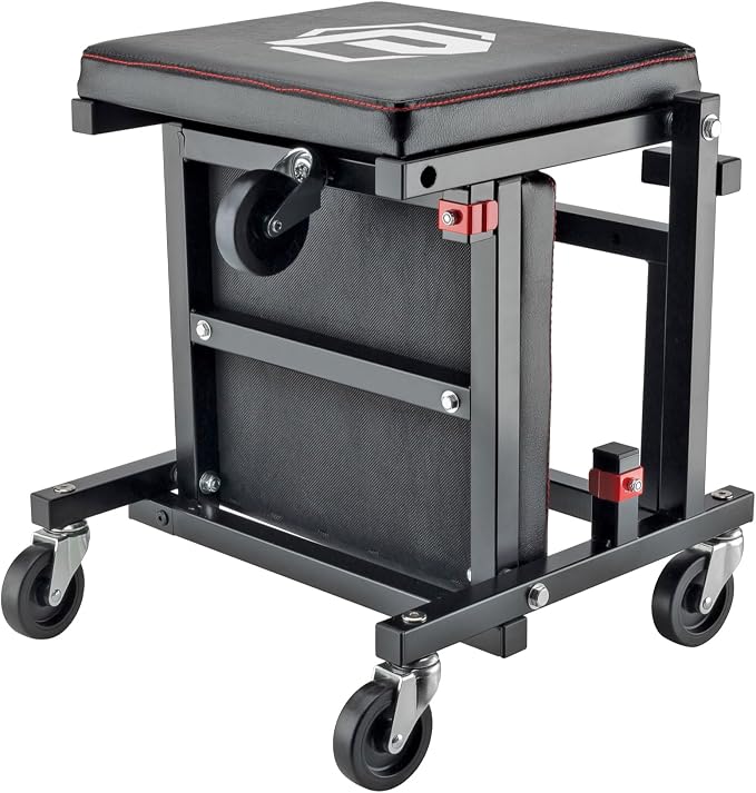Powerbuilt 2-in-1 Rolling Creeper Seat Converts from High to Low Roller Seat - Image 3