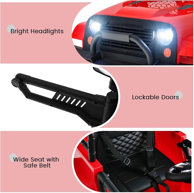 OLAKIDS Kids Ride On Truck, 12V Electric Vehicle Jeep Car - Image 9