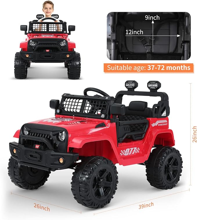12V Ride On Truck for Kids, Electric Cars for Toddlers w/Remote Control - Image 7
