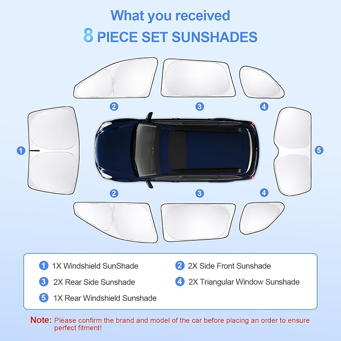 8pcs Car Window Shades for Subaru Outback Wagon 2010-2014 Accessories, - Image 7
