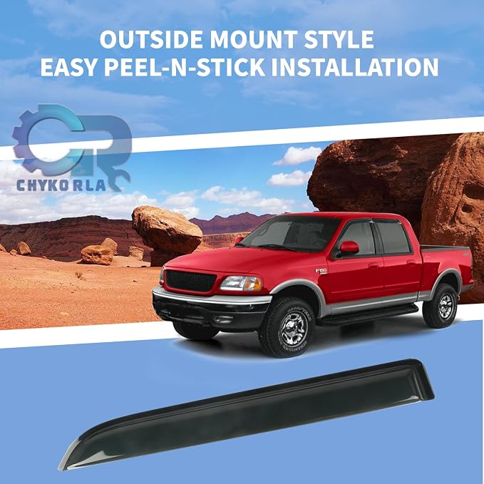 4PCS Window Rain Guards Shield Fit - Image 8