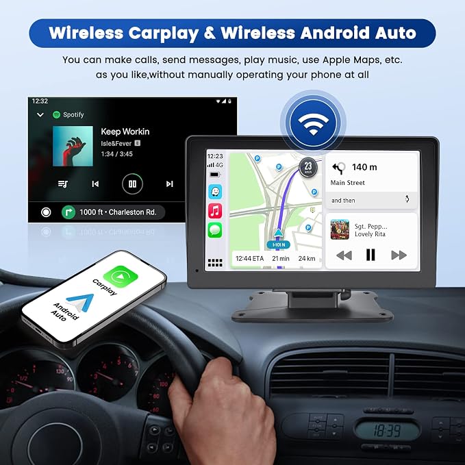 Portable Carplay Screen for Car, GPS Navigation, Mirror Link for All Vehicles - Image 2