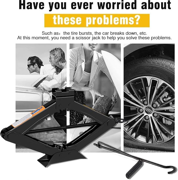 Scissor Jack for Car-3.0Ton 丨Car Jack Kit-Tire Jack丨Portable, 丨deal for SUV and - Image 2