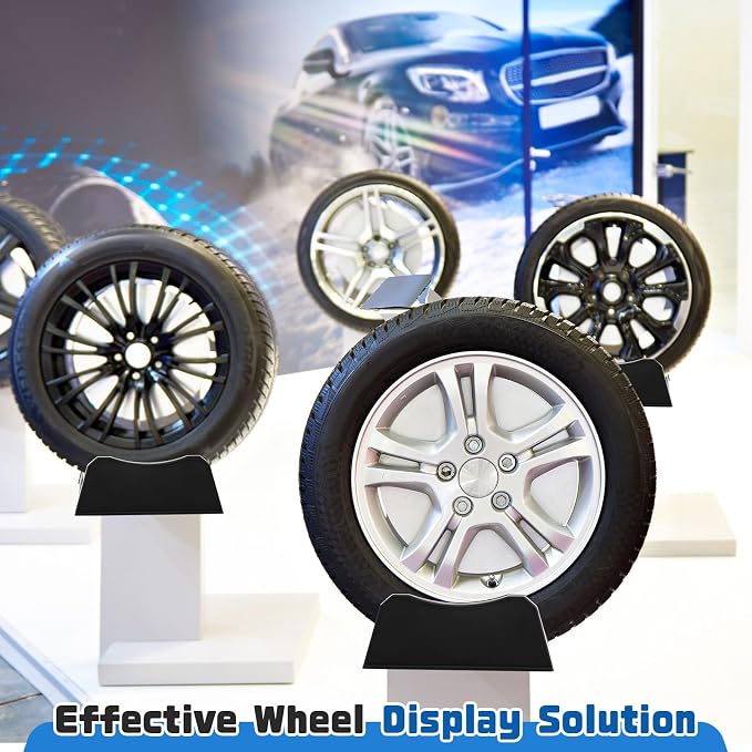 4 Pcs Car Tire Display Stand Wheel Display Rack Adjustable Width Rim Storage - Image 2