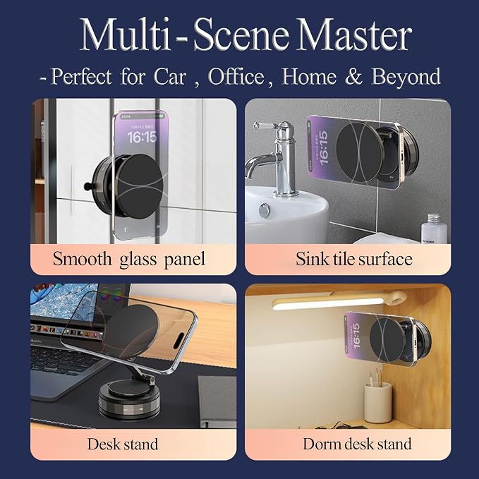 Upgraded Vacuum Magnetic Suction Phone Holder, Foldable 360° Mag Safe Car Mount - Image 6