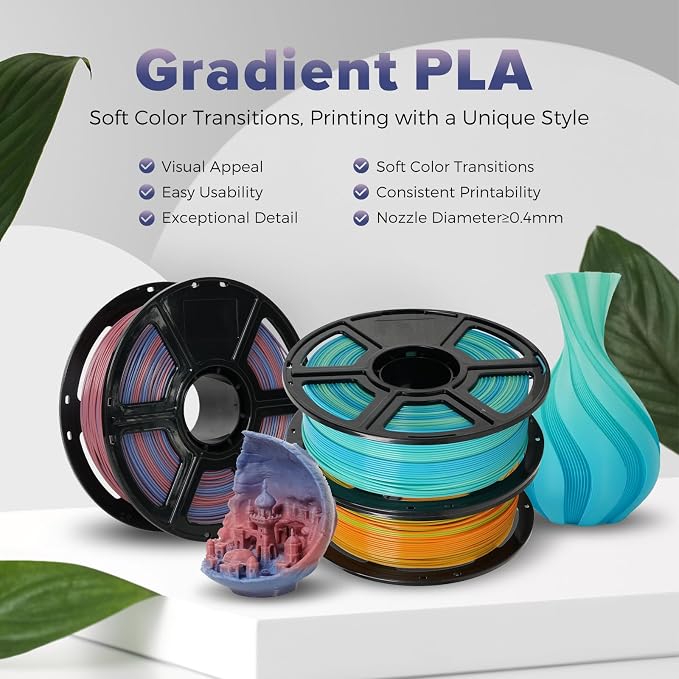 FLASHFORGE PLA Filament 1.75mm +/- 0.02mm Blue to Pink Gradient, Smooth - Image 2