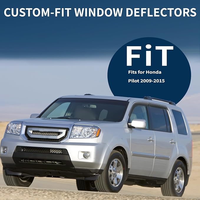 4PCS Rain Guards Window Visors Fits - Image 2