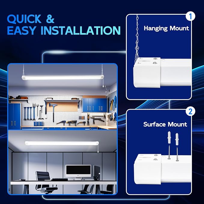 hykolity 4FT 70W LED Shop Light Linkable, 5000K Utility Shop Lights - Image 3