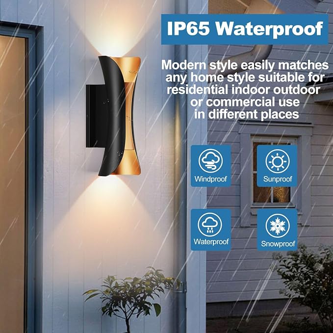 Modern 30W LED Outdoor Wall Lights Up Down Wall Sconce, IP65 Waterproof Outdoor - Image 5
