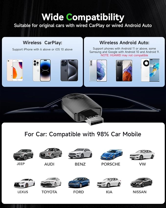 2-in-1 Apple CarPlay & Android Auto Wireless Adapter - Image 7