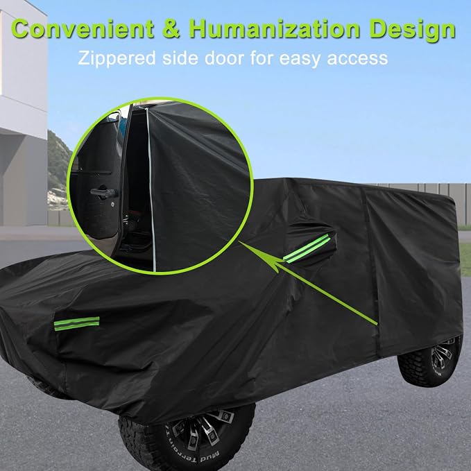 Waterproof Cover for Jeep Wrangler JK JL CJ YJ TJ 4 Door 1987-2023 Outdoor Sun - Image 2