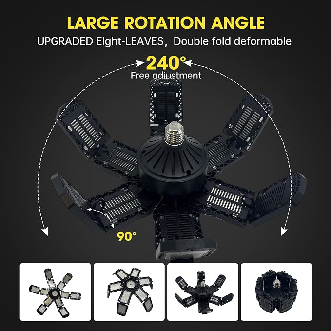 2 Packs LED Garage Light, Super Bright Screw in E26/E27 Ceiling Shop Work Lamp - Image 3