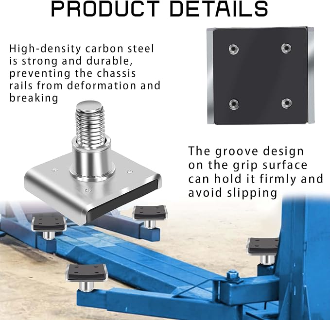 4 Pack Truck Adapter for 2 Post Lift, Hot Dipped Galvanized Steel Lift Pads for - Image 5