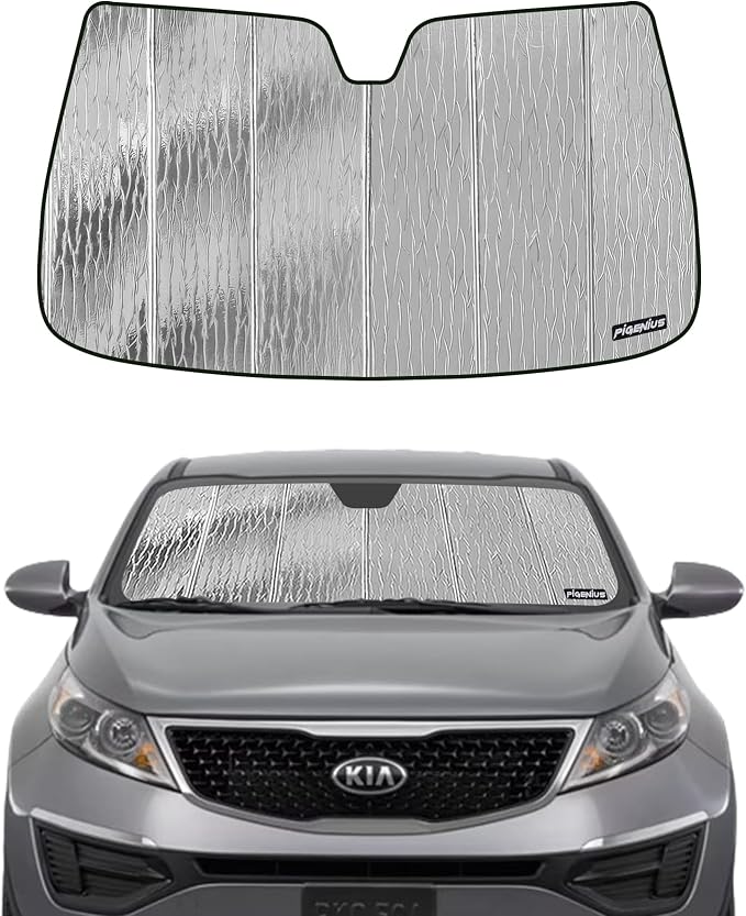 Windshield Sun Shade for Kia Sportage 2011-2016, Front Window Sunshade Shield by Pigenius