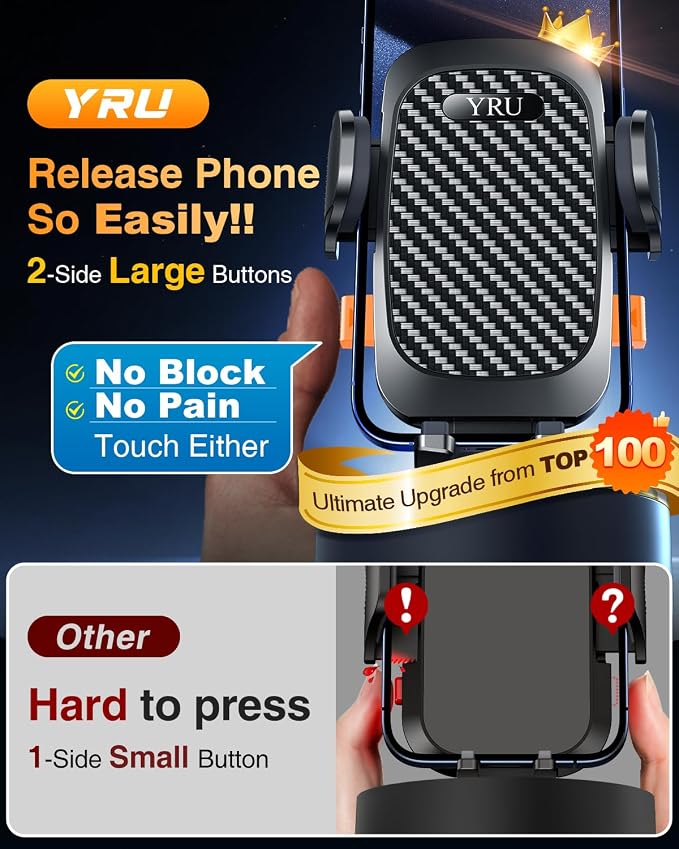 2025 YRU Ultimate Car Phone Holder Mount 【90+LBS Safest Strongest & Patent - Image 7