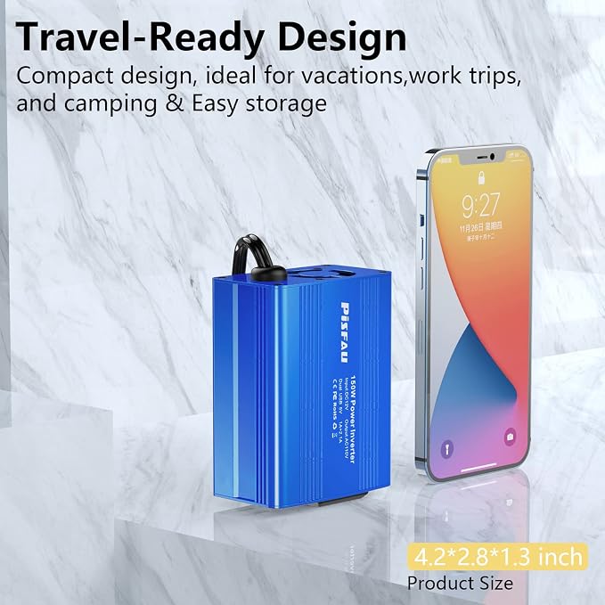 150W Car Power Inverter DC 12V to 110V AC Converter - Image 3