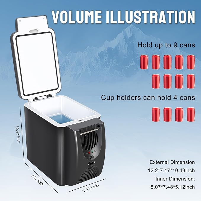 CAYNEL 12V 6 Quart Personal Thermoelectric, 6 Liter Capacity, Portable Electric - Image 3