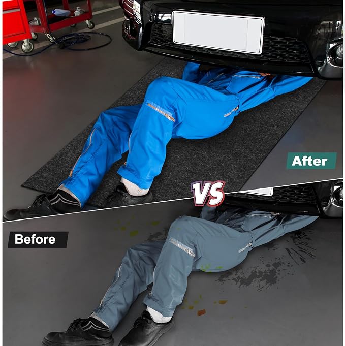 29" x 36" Oil Drip Mat for Garage Driveway, Reusable Rubber Floor Oil Spill - Image 5