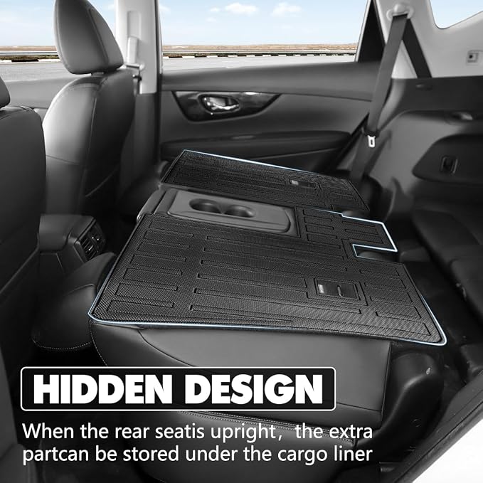 Fit for 2020-2014 Nissan Rogue Floor Mat Backrest Mat Cargo Liner, All-Weather - Image 2