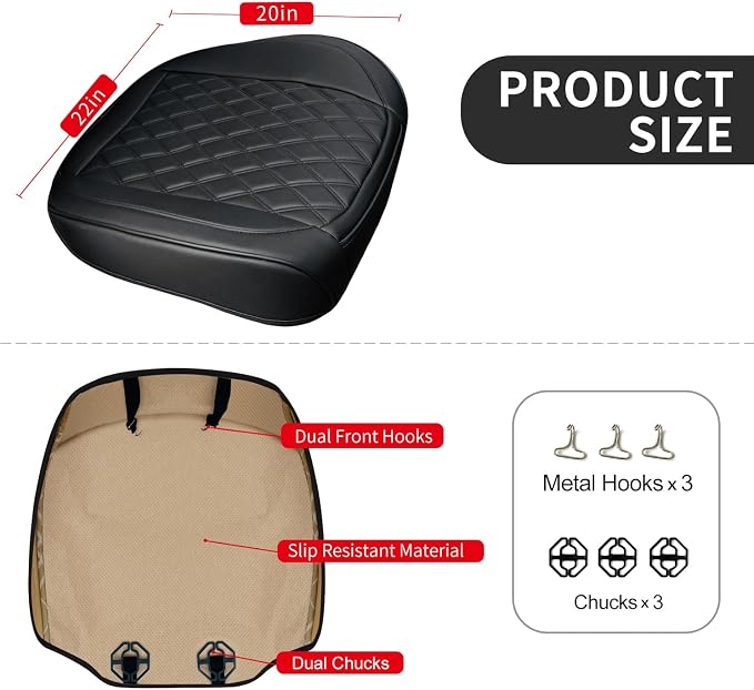 1 Pack Leather Front Car Seat Cover Bottom Car Seat, Anti-Slip and Full Wrap - Image 2