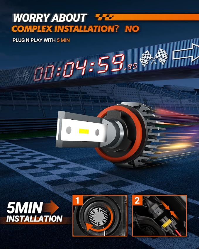 SEALIGHT 9005 H11/H8/H9 Fog Lamps 60000LM - Image 2