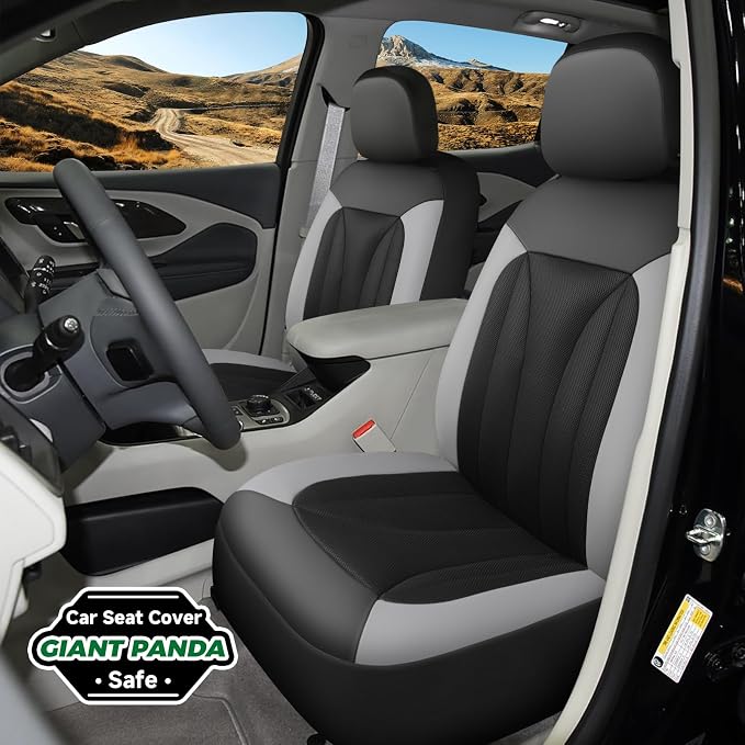 GIANT PANDA Fit GMC Sierra 1500 2500 3500 Front Car Seat Cover, 3D Air Mesh - Image 2