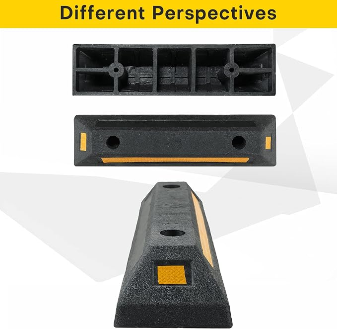 2 Pack Rubber Parking Guide Blocks | Heavy Duty Black Parking Blocks Parking - Image 4
