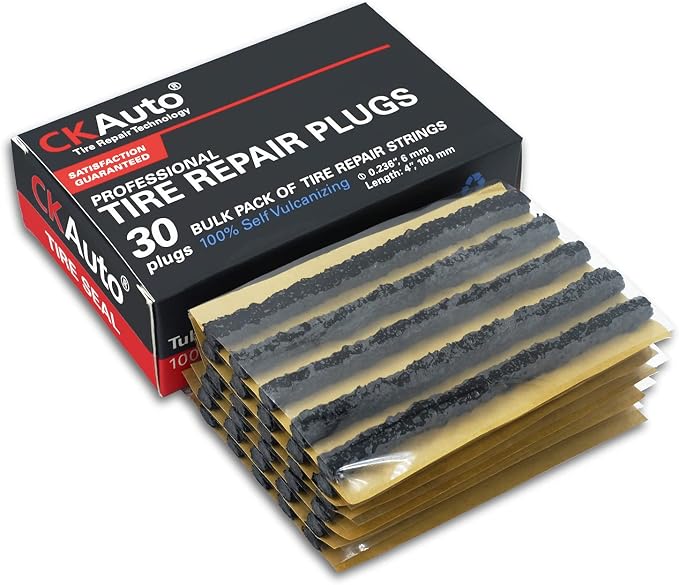 CKAuto 30pcs 4" Black Tire Repair Strings, Automotive Tool Tire Repair Plugs by CKAuto